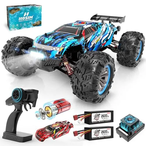 Hosim Brushless RC Off Road Trucks 4x4 1/10 Scale 68 KMH High Speed Remote Control Car for Adults and Kids Waterproof All Terrain Racing Buggy