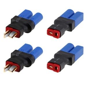 Youme Power EC5 to Deans T Adapter Connector Plug Set 4pcs Compatible with S10 RC Truck Arrma E flite RC Car Airplane Lipo Battery ESC Charger Motor