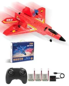 ANTSIR RC Beginner Jet F 22 Raptor 2.4Ghz Remote Control Plane with Smart Gyro LED Lights and 3 Rechargeable Batteries