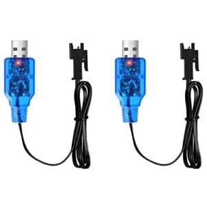 URGENEX SM2P 3.7V Charger Cable USB Battery Charger for RC Gas Cars and Trucks Li Po Li ion Battery 2 Pack