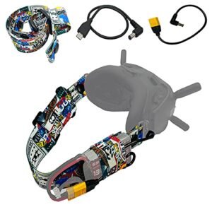 JCHPINE Head Strap and Type C Power Cable for DJI FPV Goggles V2 Perfect for Finish Line RC Raceway Enthusiasts