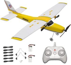 OTTCCTOY Cessna RC Plane Plans 2.4Ghz 2 Channels RTF Radio Control Airplane with 3 Axis Gyro for Beginners Easy to Fly EPP Foam Glider Toys Includes Two Batteries