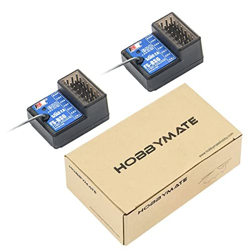 HOBBYMATE Flysky FS BS6 RC Radio Receiver Combo with FS GT5 Transmitter 2.4G 6 Channels Gyro Stabilization for Rc Car and Boat AFHDS 2A Protocol Pack of 2
