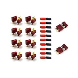 10 Pairs of T-Type Plug connectors, Used for Remote Control of T-Type Male and Female connectors of Automobile quadcopters and Ships, with 20 Heat-shrinkable Tube connectors.Skrnrhrery,