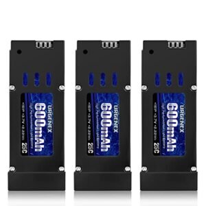 URGENEX E58 Lipo Battery 3.7V 600mAh Rechargeable Lithium Battery 3Pack for RC Drone Quadcopter E58 S168 JY019 L800