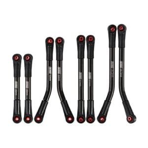 INJORA High Clearance 4 Links Set Stainless Steel Upgrade Parts for SCX24 C10 JLU Bronco Base Camp Axial 1/24 RC Car Parts Black