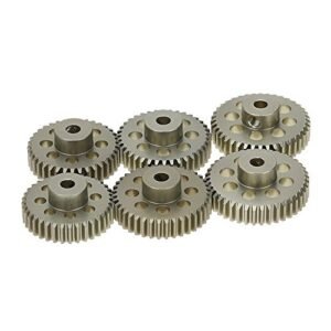 KingVal 6PCS 48DP 3.175mm 36T to 41T Aluminium Pinion Motor Gear Combo for Brushless Motor vs Brushed RC Car Performance Upgrade