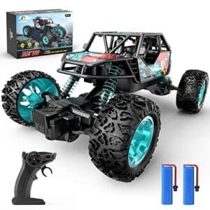 DEERC DE70 RC Monster Truck Crawler with Metal Shell 60 Minutes Playtime 2.4G Remote Control Toy Car for Kids and Adults