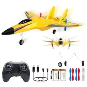 SU27 RC Plane Lights 2.4GHz 2 Channel Remote Control Airplane with Gyro Night LED and Dual Batteries for Adults Beginners Kids