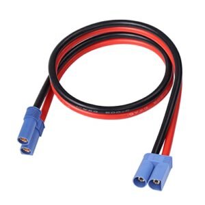 MEIRIYFA EC5 Male to EC5 Female Extension Cable 12AWG 54cm for RC Skidder Battery Connector