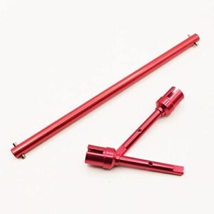 Panther Tires RC Alloy Main Propeller Drive Shaft and Propeller Joint Set 54501 54502 for Tamiya TT02 Upgrade Parts Red