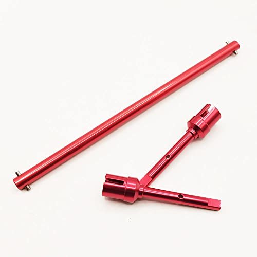 Panther Tires RC Alloy Main Propeller Drive Shaft and Propeller Joint Set 54501 54502 for Tamiya TT02 Upgrade Parts Red