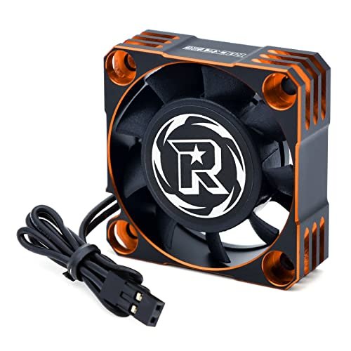 Surpass Hobby 40mm 16000RPM RC Car Motor and ESC Combo Cooling Fan for 1/10 1/8 Scale Models Orange Black
