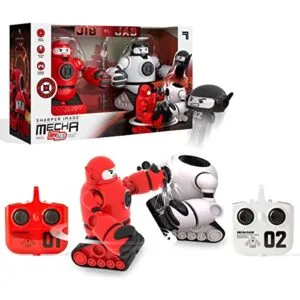 Sharper Image Mecha Rivals RC Ejecting Battle Robots Two Player Wireless Fighting Set with Lights and Sounds