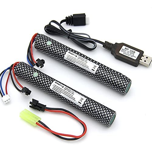 Cuzieey 2 pcs 7.4V 2600mAh Lipo Battery SM2P Plug The Best Lipo Battery for RC Cars and Water Bead Blasters