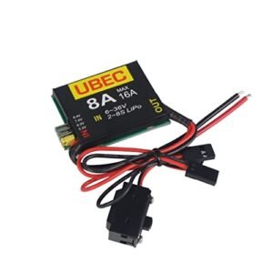QWinOut UBEC 8A 2S 6S 6 36V BEC Dual UBEC 8A 16A 5.2 6.0 7.4v 8.4v Servo Separate Power Supply for Bancroft RC Warships