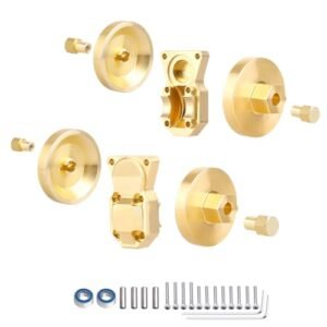 AllinRC Brass Wheel Weights and RC Car Wheel Bearings Upgrade Kit for Axial SCX24 1/24 Scale Crawler Cars