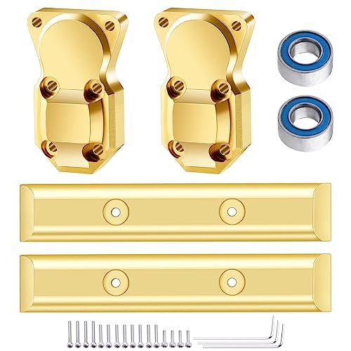 AllinRC SCX24 Brass Boulder Bars Diff Covers Front Rear with 2 Ball Bearings for Axial SCX24 1/24 RC Crawler Car Upgrades Set Gold Essential for Nitro RC Car Maintenance Sydney