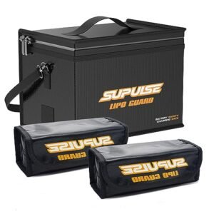 SUPULSE Lipo Battery Safe Bag with 2pcs Small Lipo Safe Bag