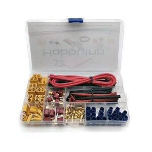 RC Lipo Battery Connectors Adapter Kit with Deans T Plug XT30 XT60 EC3 Male Female Connectors Silicone Wire and Heat Shrink Tube for DIY Models