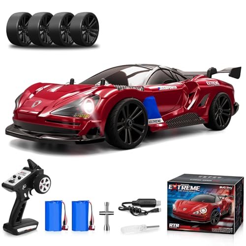 Desdoni Sammy Sosa RC Drift Car 1/16 Scale 38KM H Fast 4WD Remote Control Car with 6 Light Modes and 2 Rechargeable Batteries