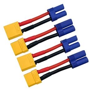 DravTech RC Shocks Compatible XT90 to EC5 Adapter Connectors for High Performance RC Battery Charging