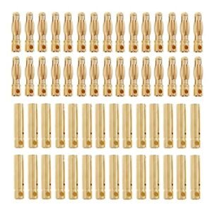 Nuofany 30Pairs 4.0mm Banana Bullet Connector Plug Male Female for Banana Hobby RC Airplanes