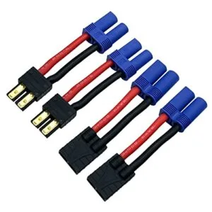 XTAR 2 Pairs RC LiPo Battery Connector Adapter for Enhanced RC Lipo Battery Safety with EC5 Male Female Plugs