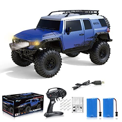 Desdoni RC Drift Cars 1/10 Scale RTR Remote Control Car 4WD 2.4GHz Brushed Offroad Racing Hobby Grade Model Vehicle with LED Lights 2Pcs Battery Toy for Kids and Adults