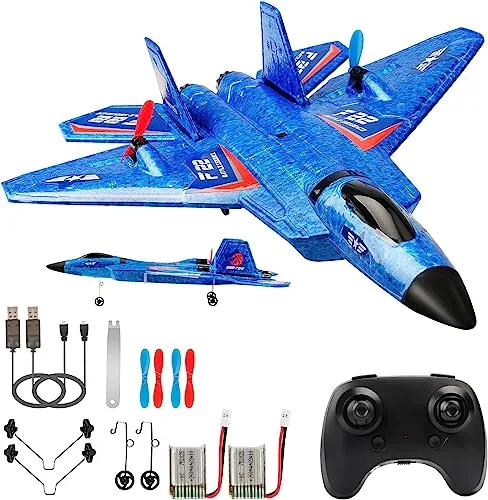 F22 RC Airplane Fighter Beginners Guide to RC Airplanes Ready to Fly 2.4Ghz 2 Channel Remote Control Plane for Kids and Beginners