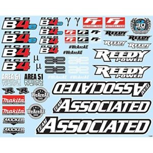 Team Associated RC8B4 Decal Sheet ASC81588 for Electric RC Cars and Trucks