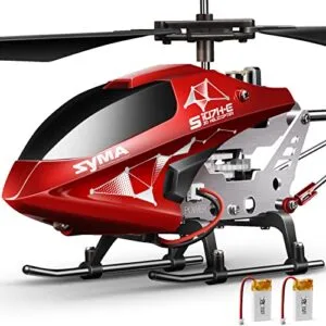 Syma RC Helicopter with Altitude Hold 2 Rechargeable Battery and Charger Rose Red for Adults and Kids