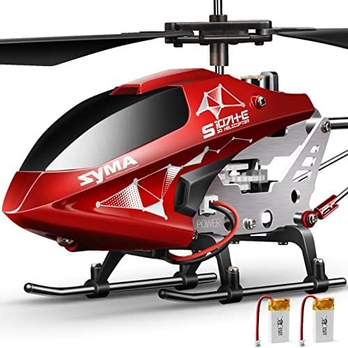Syma RC Helicopter with Altitude Hold 2 Rechargeable Battery and Charger Rose Red for Adults and Kids