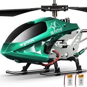 SYMA S107H E Indoor RC Model Aircraft with Altitude Hold One Key TakeOff Landing 3 5 Channel High Low Speed LED Light for Kids Beginners Green