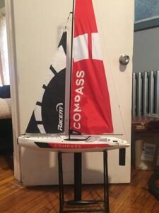 Ssccgym 53” Inch Remote Control Boat RC Pre-Assemble Sail Accessories Kits 2.4G Electric Sailboat Watercraft for Adults Boys (S)