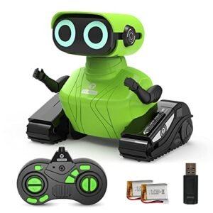 HONGCA Kids Robot Toys Common Sense RC Rechargeable Remote Control Robot with Touch Sense Recording Programming Music LED Eyes Dance Moves
