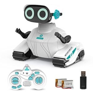 HONGCA JJRC R2 RC Robot Toy Rechargeable Remote Control with Touch Sense Recording Programming Music LED Eyes for Kids Boys Girls Age 3 Plus