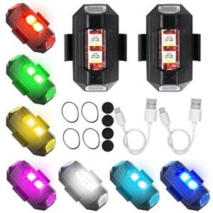 2 PCS LED Strobe Drone Light 7 Colors USB Charging for Vortex RC Boat Motorcycle Bicycle Drones Car