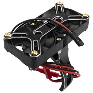 Vgoohobby 4985 1717 Brushless Motor Heat Sink with Dual Cooling Fan for 1/5 RC Rally Car Traxxas X Maxx Arrma Black
