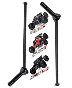 ARRCat Upgraded Front Drive Shaft Axles for Arrma 1/8 Notorious 6S V5 4WD BLX Stunt RC Truck 2pcs Harden Metal #45 Driveshaft Hop Up Black