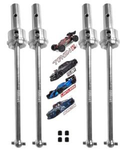ARRCat Upgrades Part Drive Shaft for Arrma 1/8 Typhon 6s Blx,Infraction 6s Blx,Felony 6s Blx,Limitless Roller,4pcs Front Rear Drive Shaft Axles Upgrades Part (Upgrades Version),Silver