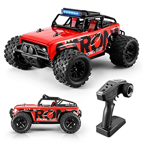 SupKonXi 1/18 Scale RC Crawler Interior Remote Control Truck 4WD Off Road 40km h High Speed RC Vehicle with 2 Batteries for Kids Teens