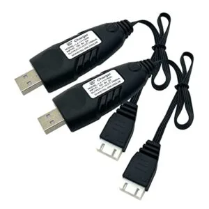 Best Lipo Battery for RC Boats 2 Pack 11.1V 3S 2A LIPO Battery USB Charger Cables with XH 4P Plug Connector