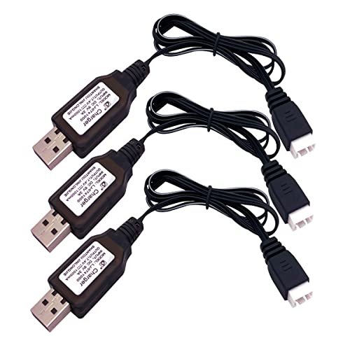 Grave Digger RC Truck Target 3Packs 7.4V 2S LiPo Battery USB Charger Cable 1A Fast Charging with XH3P Connector