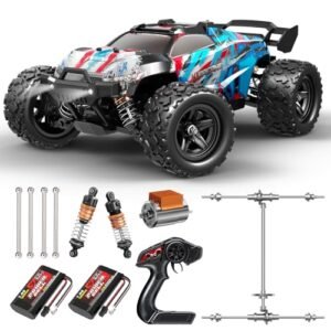PHOUPHO Remote Control Car 1:18 Scale 45Km/h, 4WD RC, Drift Off-Road Upgraded Brush Motor with Two Rechargeable Batteries, Hobbyist Grade for Adults, Toy Gift Kids and, Blue