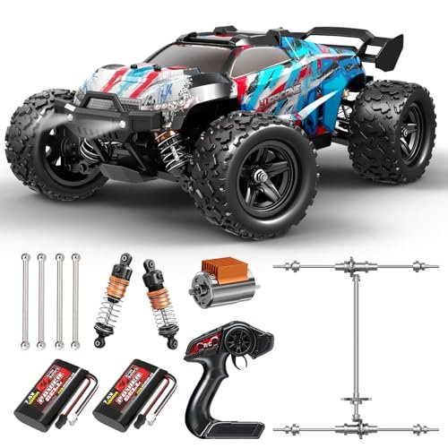 PHOUPHO Remote Control Car 1:18 Scale 45Km/h, 4WD RC, Drift Off-Road Upgraded Brush Motor with Two Rechargeable Batteries, Hobbyist Grade for Adults, Toy Gift Kids and, Blue