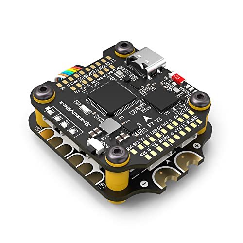 SpeedyBee V3 F7 Flight Controller Stack 30x30 Drone FC Stack with 4in1 50A ESC BL32 Wireless Betaflight Configuration Blackbox Solder Free Plugs WiFi Bluetooth for 3 6S 4 5 FPV Drone Cinelifter