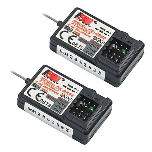 Flysky FS GR3E 3CH 2.4GHz Long Range FPV RC Car Receiver Compatible with FS GT2 GT2B GT3B GT3C IT4S Transmitters 2 Pack