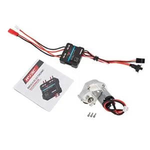 DKKY RC Supreme Master Reloading Kit Transmission Motor ESC Combo for Axial SCX24 Bronco C10 JLU Deadbolt B17 Gladiator 1/24 RC Crawler Upgrades Parts Silver