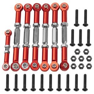 ShareGoo 7PCS Adjustable Turnbuckles Camber Links Steering Linkage Rod Ends Sets for Nitro RC Car Performance Parts Compatible with Traxxas Slash 4X4 2WD 1 10 RC Car Upgrade Red